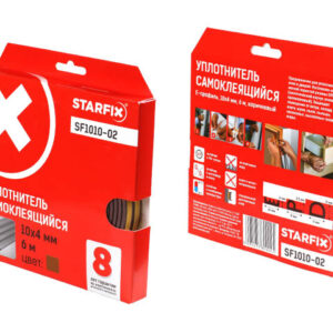 Уплотнитель "E" коричневый 10х4мм 6м (сдвоенный профиль 2х3м) STARFIX