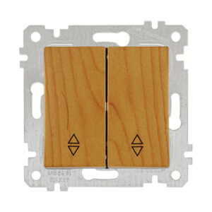 Выключатель проходной 2-клав. (скрытый, без рамки, винт. зажим) дуб, RITA, MUTLUSAN