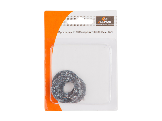 Прокладка паронитовая маслобензостойкая (упаковка 4 шт. в блистере) ПМБ 1" 30х19 h-2mm