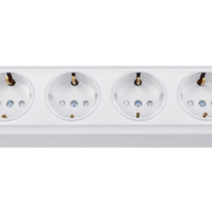 Розетка 4-ая (открытая, с/з, з/ш) белая, Вариант, Bylectrica