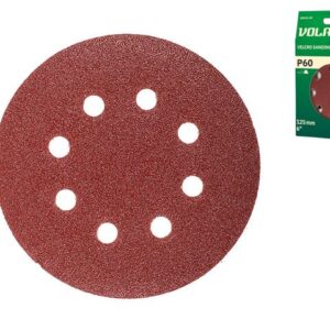 Шлифлист 125мм круг Р60 8 отв. 10шт. ВОЛАТ