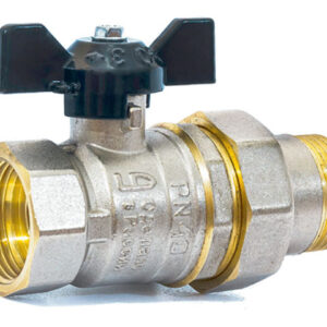 Кран шаровый 1" нар.-вн. бабочка (со сгоном) PN40, LD