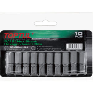 Насадка шестигранник 12мм 5/16" 10шт блистер TOPTUL