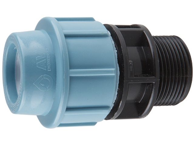 Ниппель 63 х 1 1/2" нар. (для ПЭ труб), AV Engineering