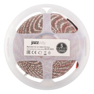 Лента светодиодная PLS-2835/120 (12.0 Вт/м, 960 Лм/м, 3000К, IP20, 12В (5 м в уп.) JAZZWAY