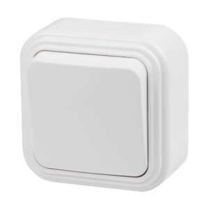 Выключатель 1 клав. (открытый, до 6А) белый, Стандарт, Юпитер