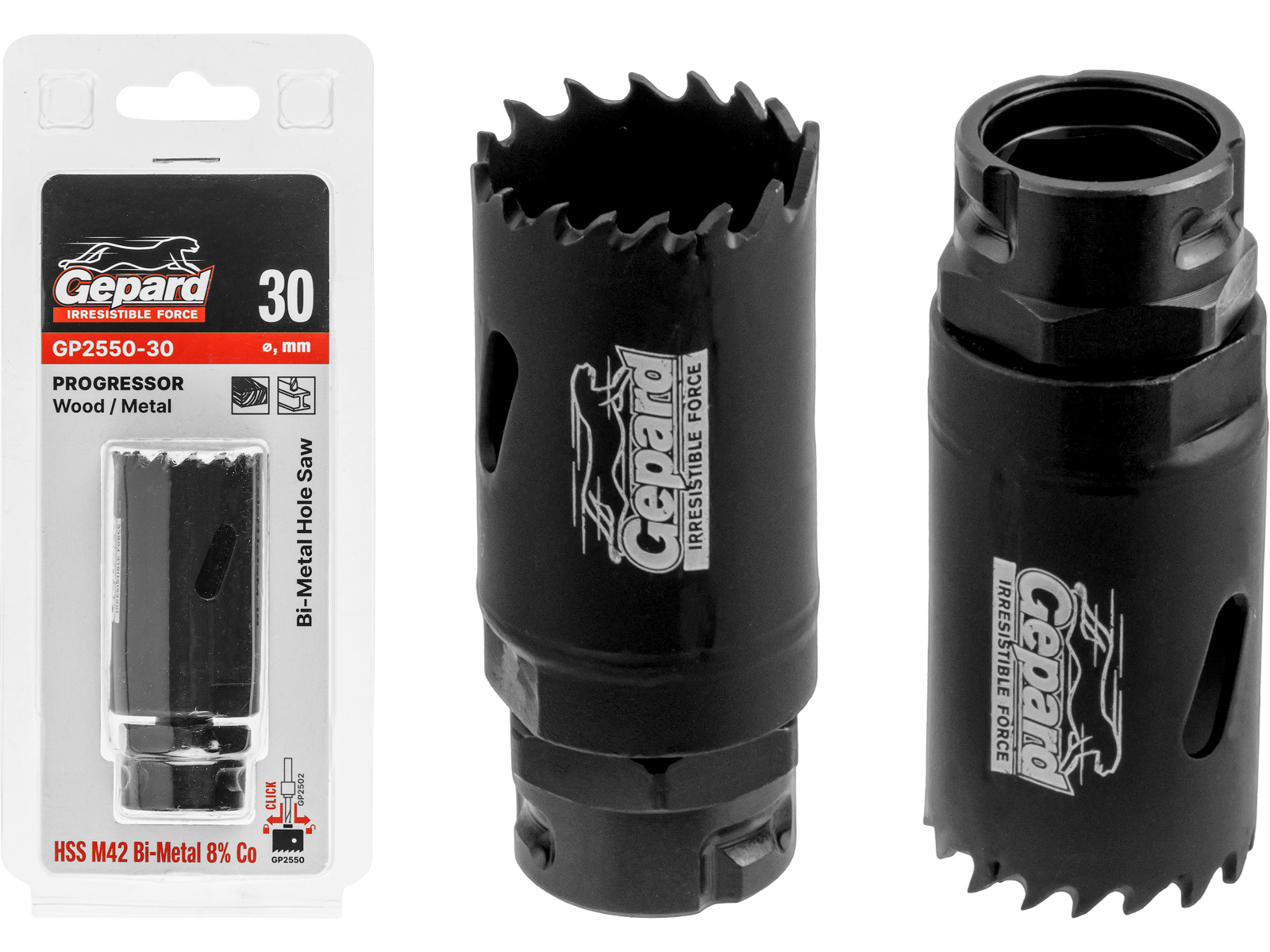 Коронка биметаллическая d30 мм PROGRESSOR GEPARD