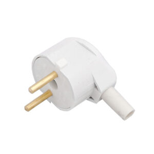 Вилка угловая (б/з, 6А, 250В) белая, Bylectrica