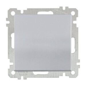 Выключатель 1-клав. (скрытый, винт. зажим) серебро, ELITRA, MUTLUSAN