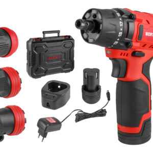 Аккум. дрель-шуруповерт WORTEX BD 1215 LiSET в чем. + 2 насадки, 12 В, 30 Н*м, 2х1.5 А*ч, БЗП 10 мм