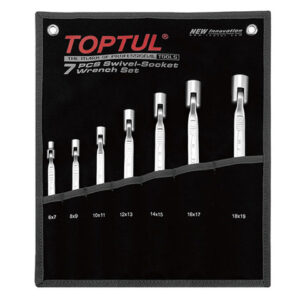 Набор ключей торцевых шарнирных 6-19мм 7пр. (черное полотно) TOPTUL