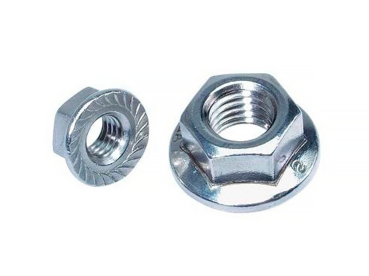 Гайка М5 с фланцем, цинк, DIN 6923 (250 шт в пласт. конт.) STARFIX