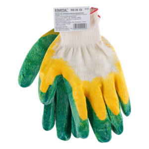 Перчатки х/б, латексное покрытие (двойной облив), 13 класс STARTUL