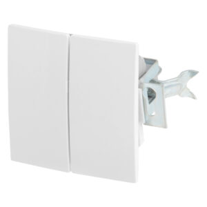 Выключатель 2 клав. (cкрытый, 6А) белый, Стандарт, Юпитер