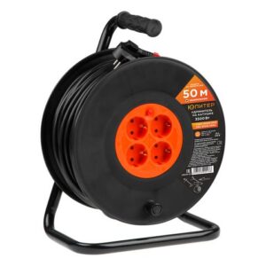 Удлинитель на катушке 50м (4 роз., 3,5кВт, с/з, ПВС 3х1,5) Юпитер