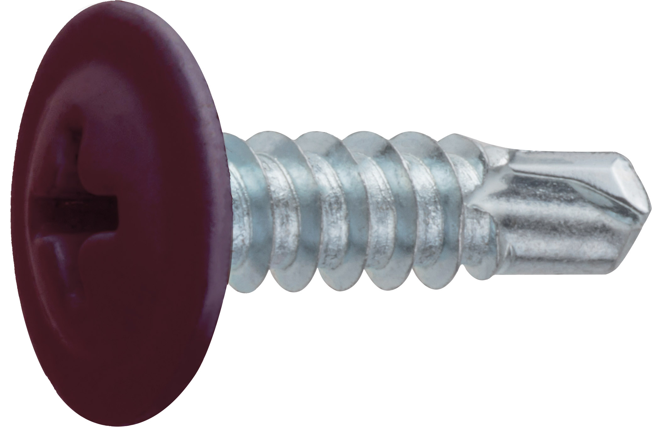 Саморез 4.2х16 мм с прессшайбой, цинк, со сверлом, RAL 3005 (150 шт в пласт. конт.) STARFIX