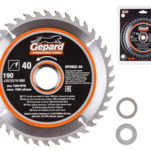 Диск пильный 190х30/20/16 мм 40 зуб. по дереву GEPARD