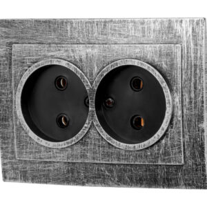 Розетка 2-ая (скрытая, б/з) серебро, Стандарт, Юпитер