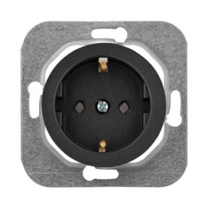 Розетка 1-ая (скрытая, с/з) графит, Прованс, Bylectrica