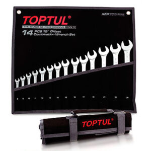 Набор ключей комбинир. 10-19мм 8шт (черное полотно) TOPTUL