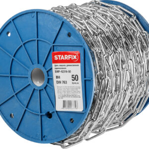 Цепь сварная длиннозвенная, оцинк. М4 DIN 763 (бухта 50 м) STARFIX