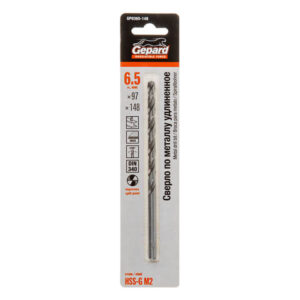 Сверло по металлу ц/х 6.5х97х148 мм удлиненное HSS-G GEPARD
