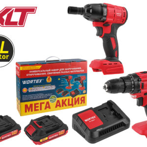 Набор аккум. инструмента WORTEX шуруповерт + гайковерт SET в кор. ALL1 XLT