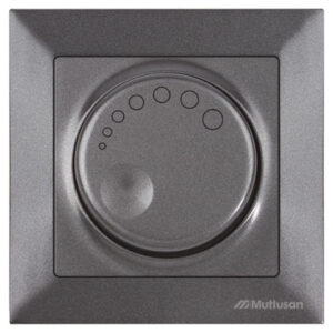 Выключатель поворотный (диммер) (скрытый, винт. зажим, 600Вт) дымчатый, DARIA, MUTLUSAN