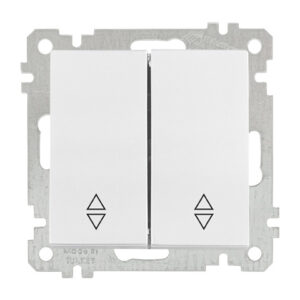 Выключатель проходной 2-клав. (скрытый, без рамки, пруж. зажим) белый, DARIA, MUTLUSAN