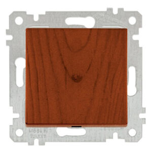 Выключатель 1-клав. (скрытый, без рамки, пруж. зажим) вишня, RITA, MUTLUSAN