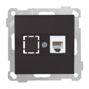 Розетка телефонная 1хRJ12 (скрытая, без рамки) черная, DARIA, MUTLUSAN