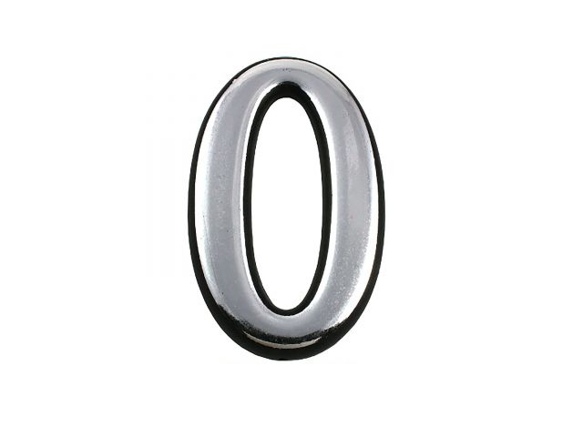 Цифра дверная АЛЛЮР пластик "0" хром