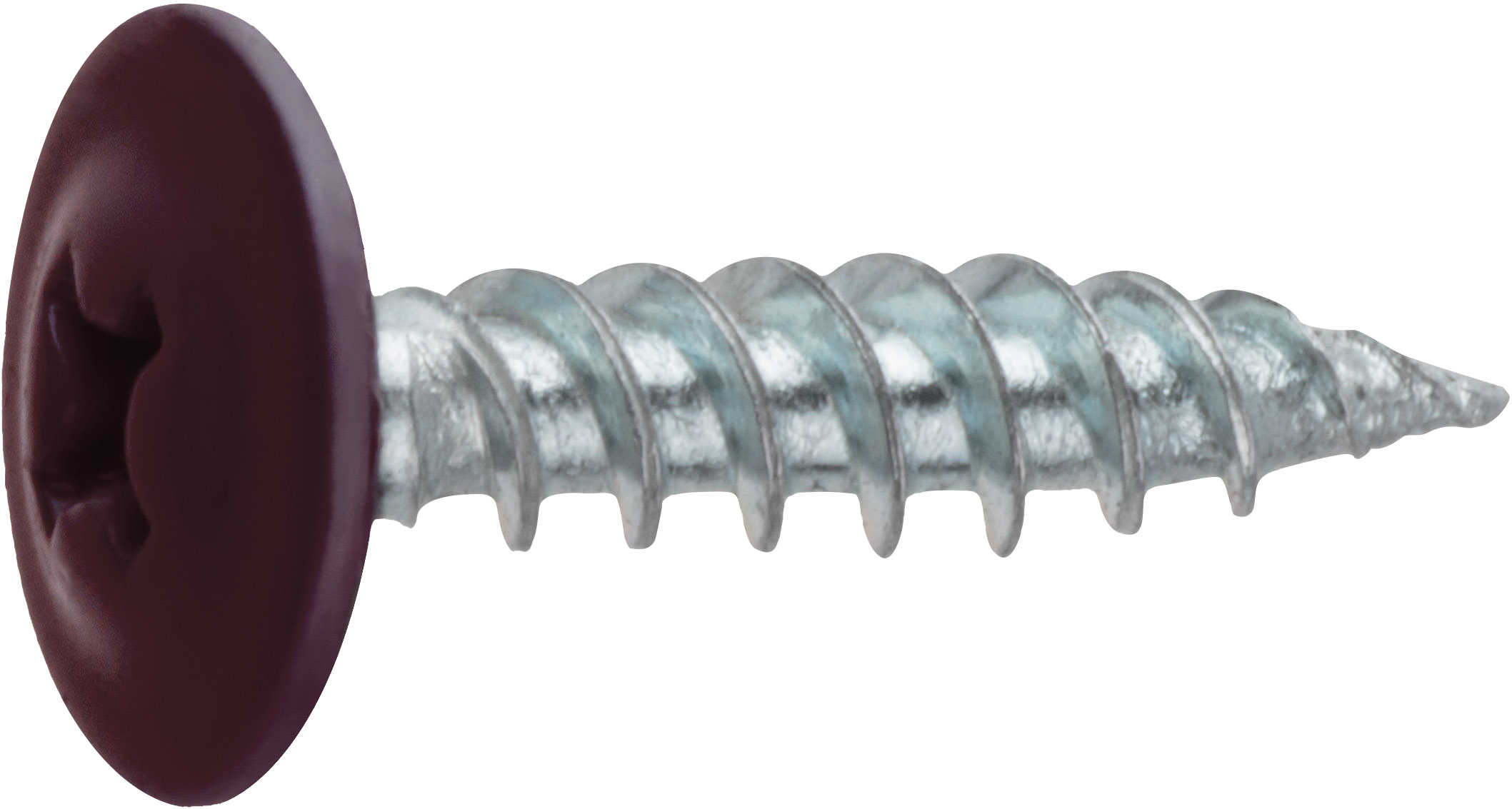 Саморез 4.2х16 мм с прессшайбой, цинк, острый, RAL 3005 (150 шт в пласт. конт.) STARFIX