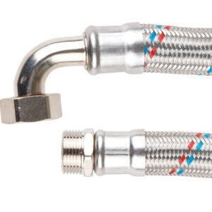 Подводка гибкая для станций водоснабжения, SUS, гайка 1" - штуцер 1" 80см AV Engineering