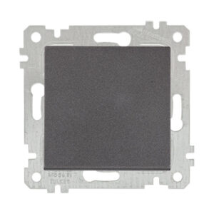 Выключатель 1-клав. (скрытый, без рамки, пруж. зажим) дымчатый, RITA, MUTLUSAN