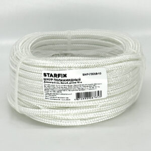 Шнур полиамидный 6 мм белый моток 10 м STARFIX