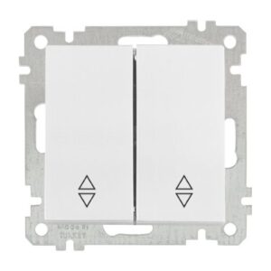 Выключатель проходной 2-клав. (скрытый, винт. зажим) белый, ELITRA, MUTLUSAN