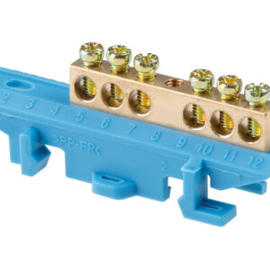 Шина "N" нулевая 6х9мм 6 групп c изолятором на DIN-рейку бол. стойка Юпитер