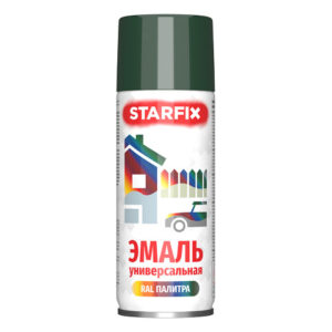 Краска-эмаль аэроз. универсальная зеленый темный STARFIX 520мл (6009)