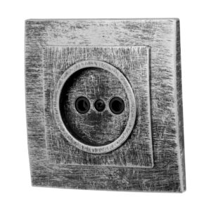 Розетка 1-ая (скрытая, б/з) серебро, Стандарт, Юпитер