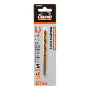 Сверло по металлу ц/х 6.5х63х101 мм HSS TIN GEPARD