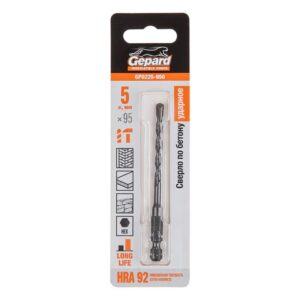 Сверло по бетону  5х95мм шестигр. GEPARD (GP0225-950)