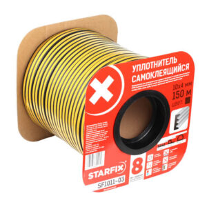 Уплотнитель "E" черный 10х4мм 150м (сдвоенный профиль 2х75м) STARFIX