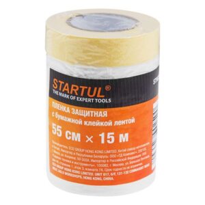 Пленка защитная с бумажной клейкой лентой 55смх15м STARTUL PROFI (ST9025-055)