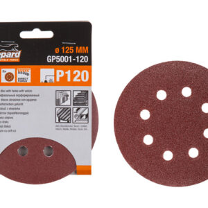 Шлифлист 125мм круг Р60 8 отв. 5шт. GEPARD (GP5001-60)