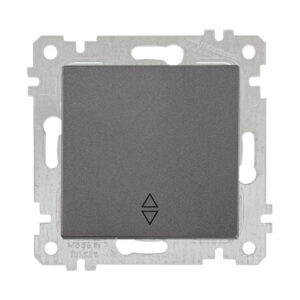 Выключатель проходной 1-клав. (скрытый, без рамки, пруж. зажим) дымчатый, RITA, MUTLUSAN
