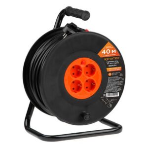 Удлинитель на катушке 40м (4 роз., 3,5кВт, с/з, ПВС 3х1,5) Юпитер