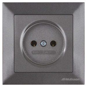 Розетка 1-ая (скрытая, б/з) дымчатая, DARIA, MUTLUSAN