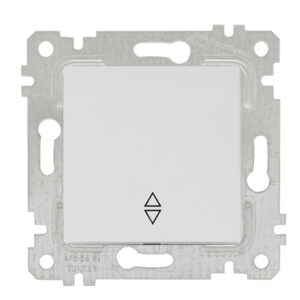 Выключатель проходной 1-клав. (скрытый, без рамки, винт. зажим) белый, RITA, MUTLUSAN