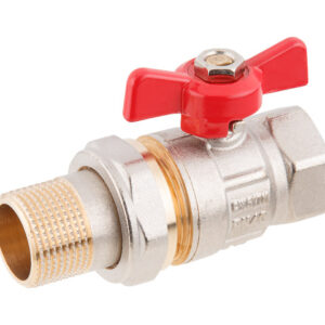 Кран шаровый 1" нар.-вн. бабочка (со сгоном) PN40, AV Engineering